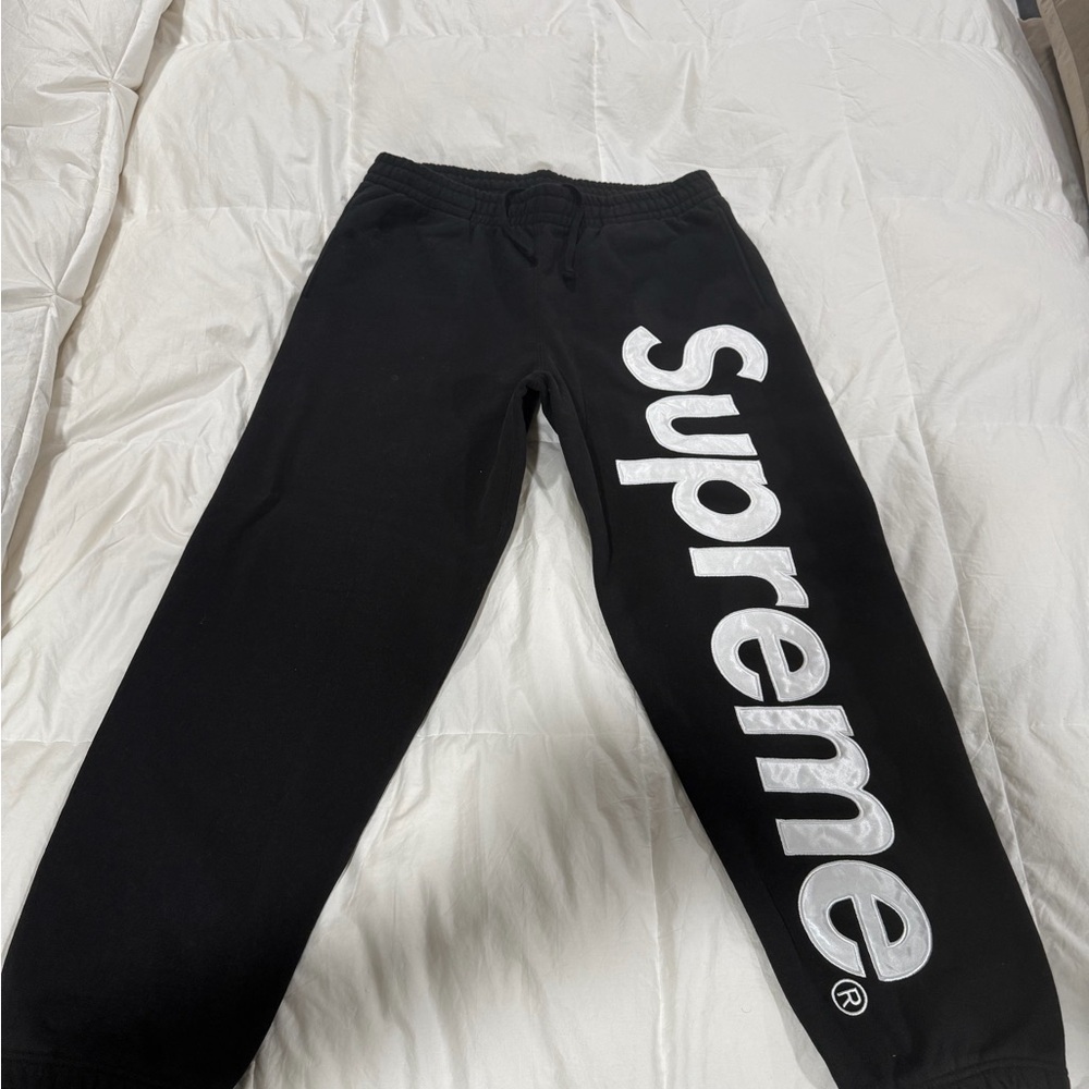 Supreme Black Sweatpants Large Classic Logo Streetwear
